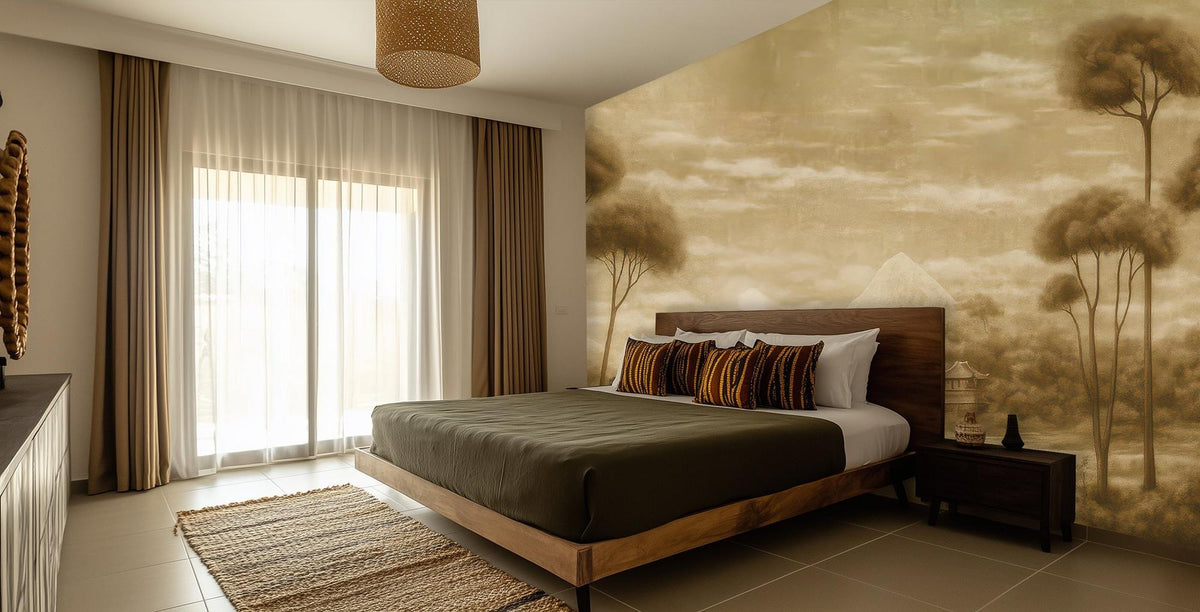 Traditional Earth Tones wallpaper for Bedroom