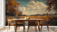 Traditional Earth Tones wallpaper for Dining Room