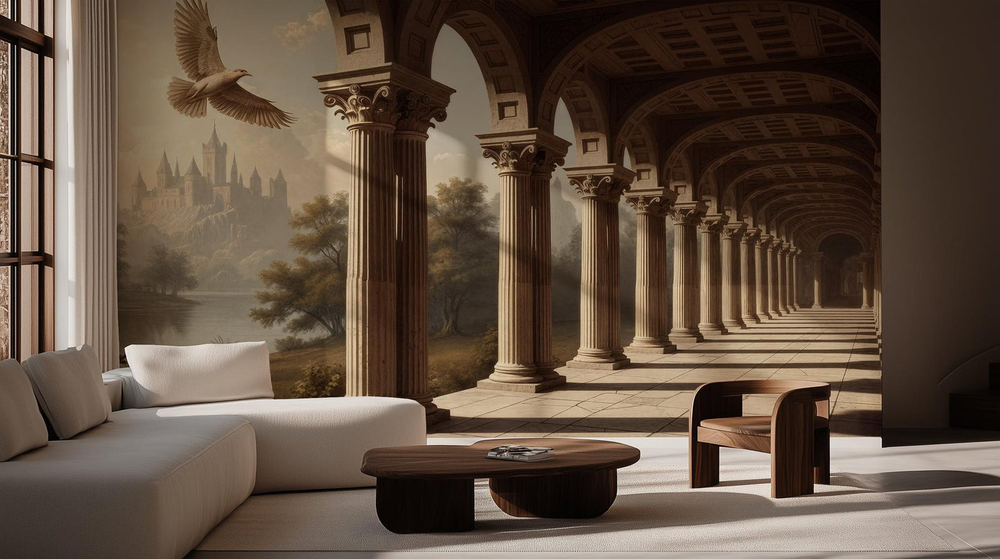 Traditional Earth Tones wallpaper for Living Room