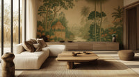 Traditional Earth Tones wallpaper for Living Room