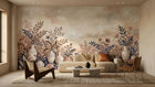 Traditional Earth Tones wallpaper for Living Room