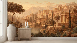 Traditional Earth Tones wallpaper for Living Room
