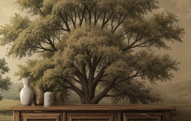 Traditional Earth Tones wallpaper for Living Room