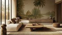 Traditional Earth Tones wallpaper for Living Room