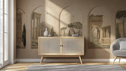 Traditional Earth Tones wallpaper for Living Room