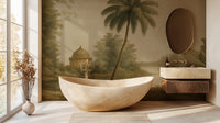 Vintage Earth Tones wallpaper for Bathroom
