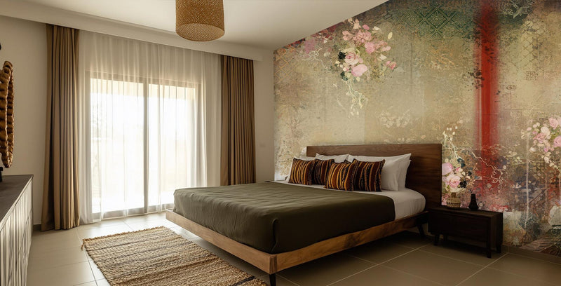 Vintage Earth Tones wallpaper for Bedroom