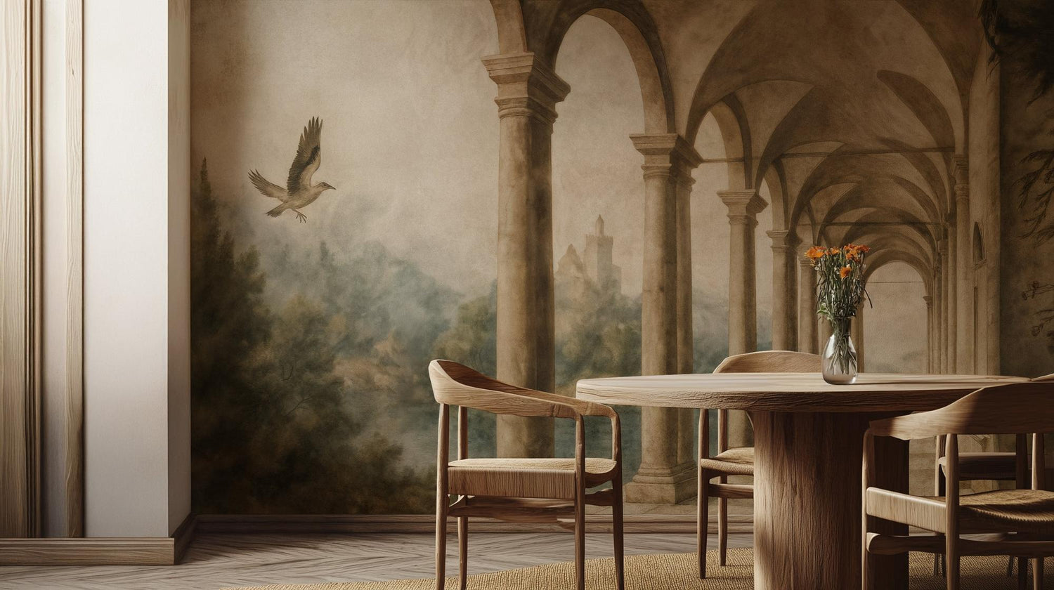 Vintage Earth Tones wallpaper for Dining Room