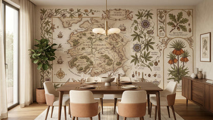 Vintage Earth Tones wallpaper for Dining Room