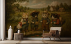 Humorous Charming cat wallpaper for a playful baby room wall