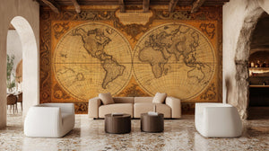 Vintage Earth Tones wallpaper for Living Room