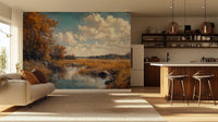 Vintage Earth Tones wallpaper for Living Room