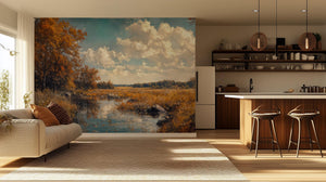 Vintage Earth Tones wallpaper for Living Room