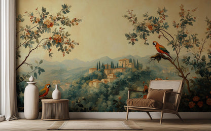 Vintage Earth Tones wallpaper for Living Room