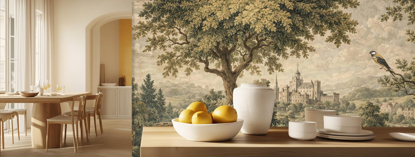 Vintage Earth Tones wallpaper for Living Room