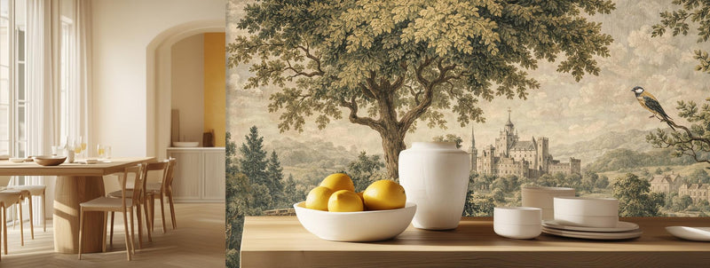 Vintage Earth Tones wallpaper for Living Room
