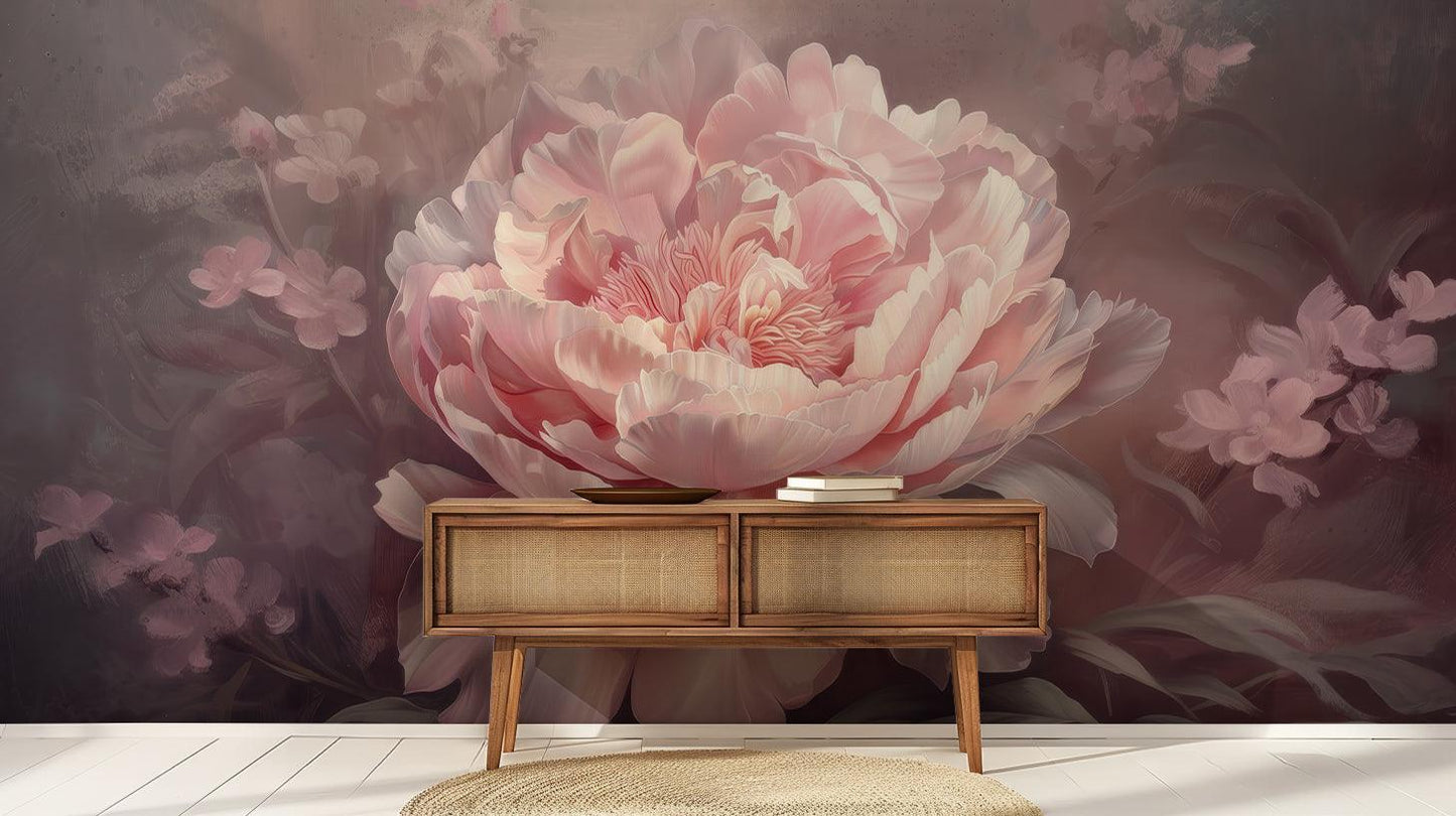 Pink Peony Rose wallpaper mural - XWALLX