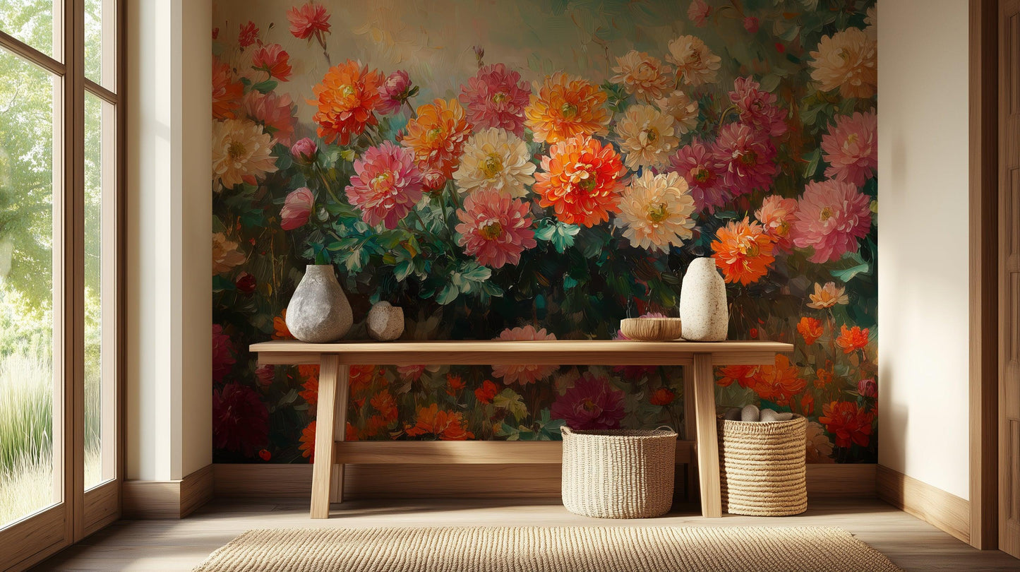 Colorful Floral Garden wall mural - XWALLX