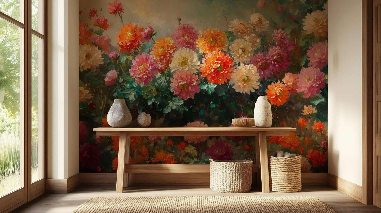 Renkli Floral Bahçe Duvar posteri - XWALLX