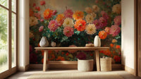 Renkli Floral Bahçe Duvar posteri - XWALLX