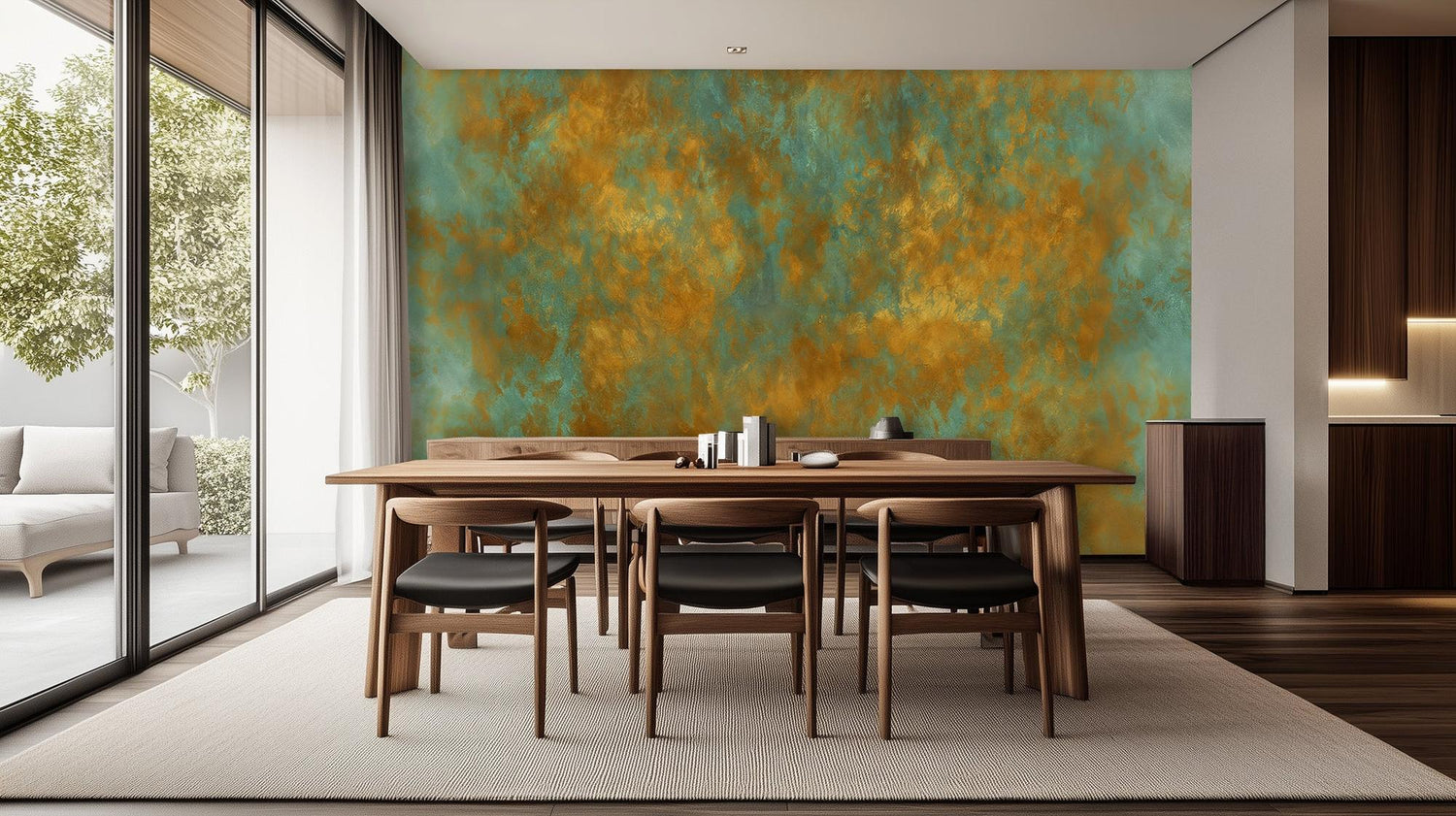 Abstract Gold wallpaper for Dining Room
