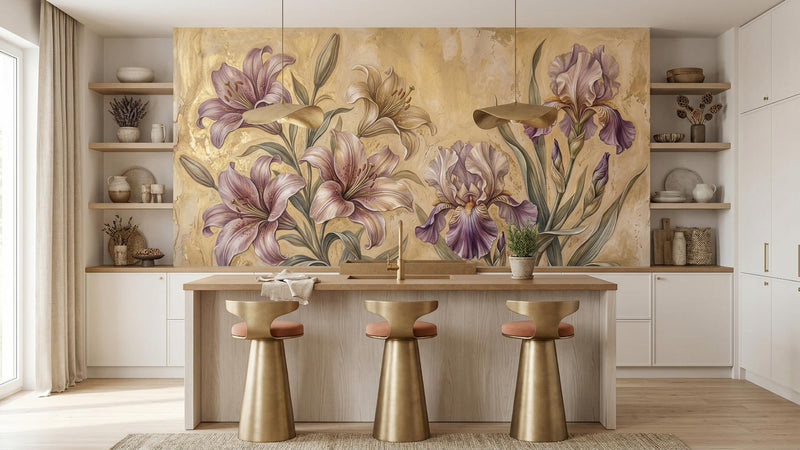 Art Nouveau Gold wallpaper for Dining Room