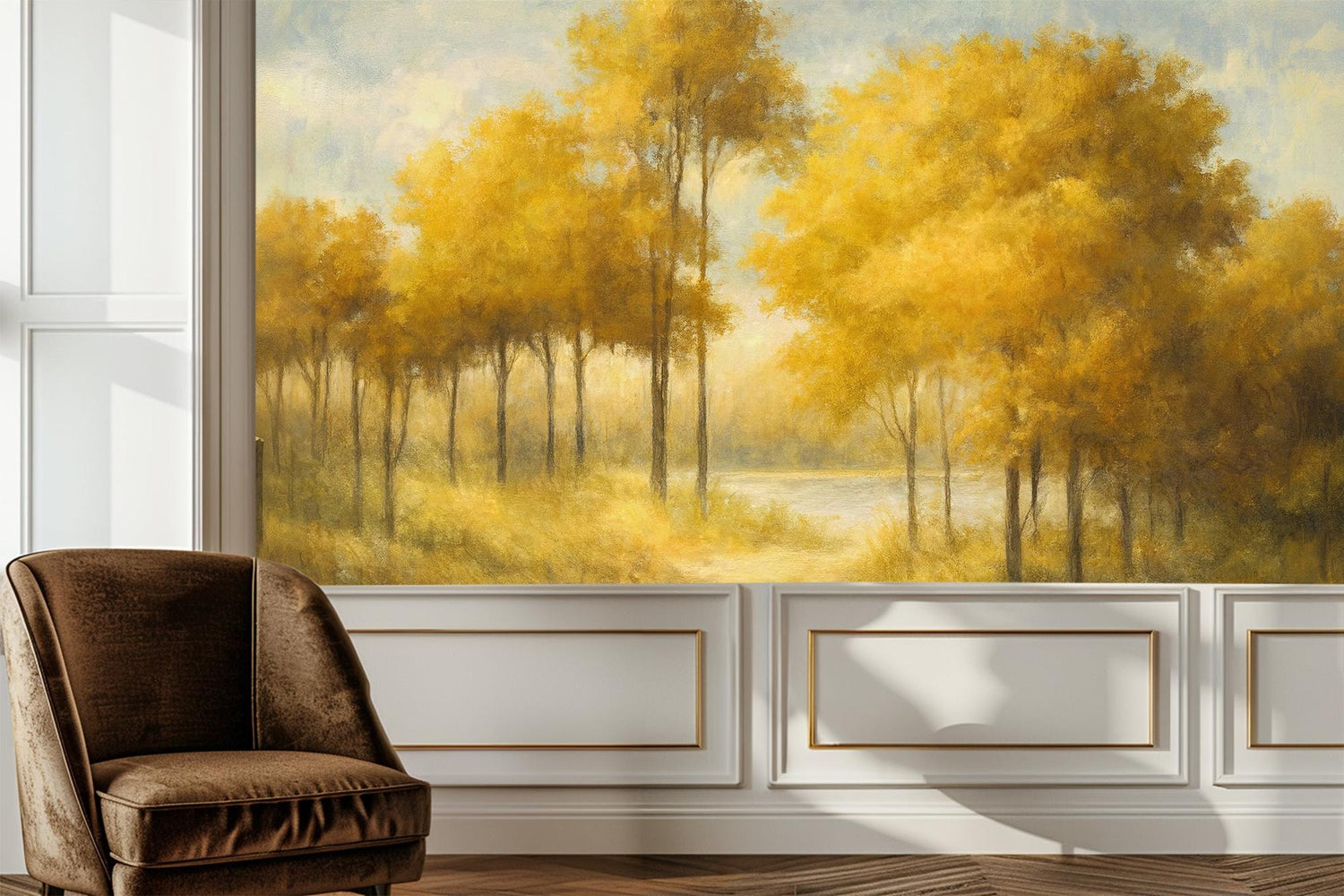 Artistic Gold wallpaper for Bedroom