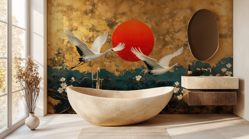 Contemporary Gold wallpaper for Bathroom