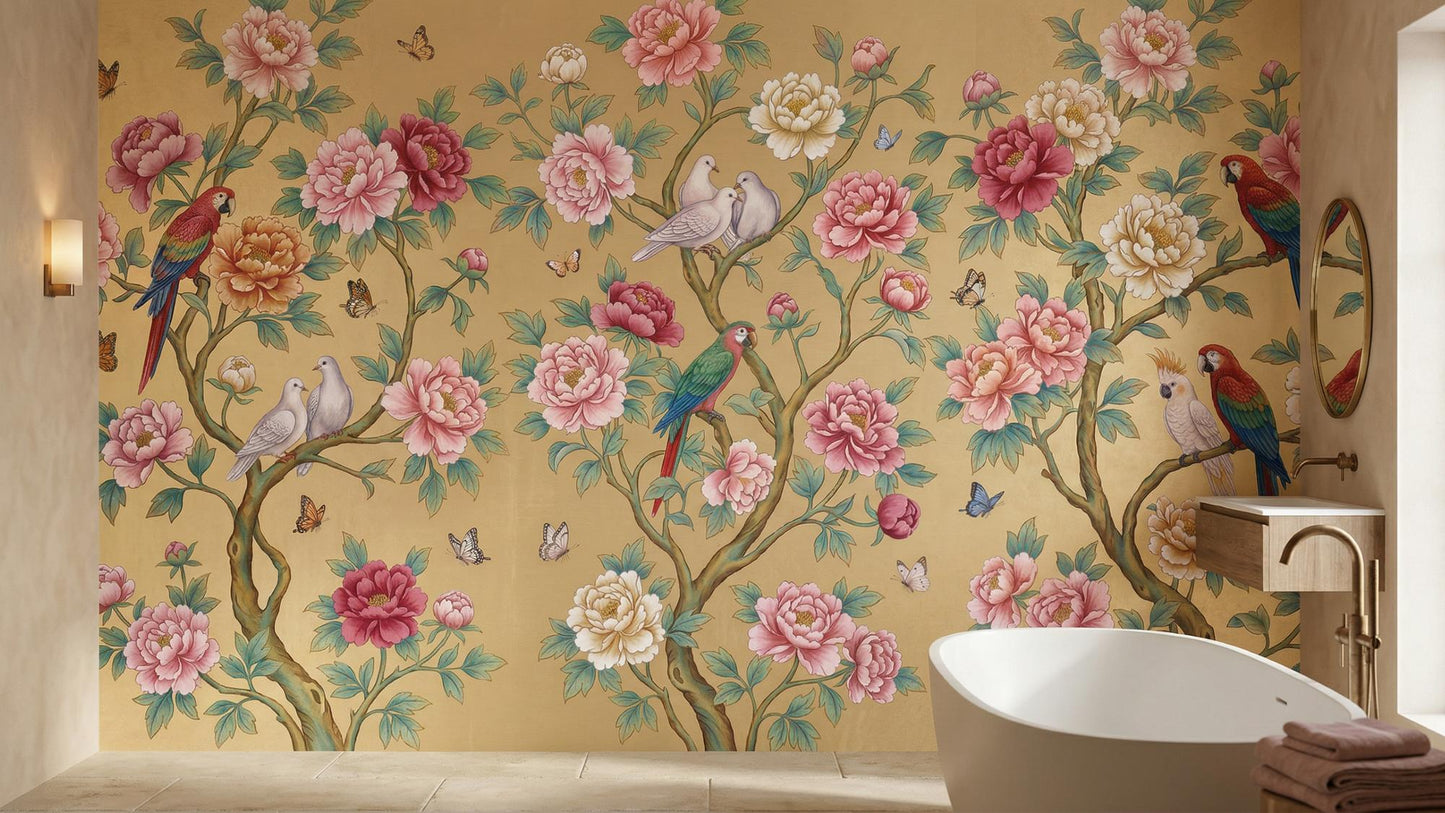 Banyo için Çağdaş Altın duvar kağıdı