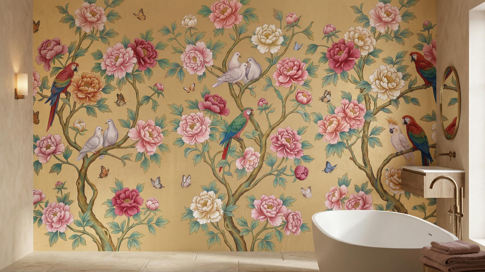 Banyo için Çağdaş Altın duvar kağıdı