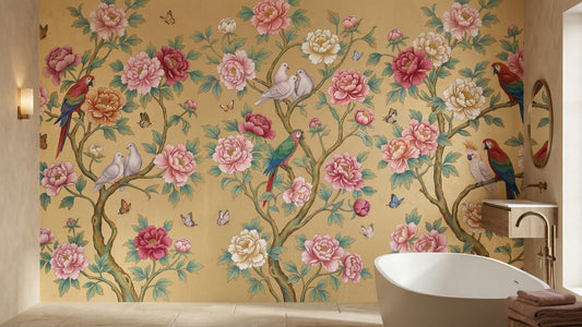Contemporary Gold wallpaper for Bathroom