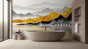 Contemporary Gold wallpaper for Bathroom
