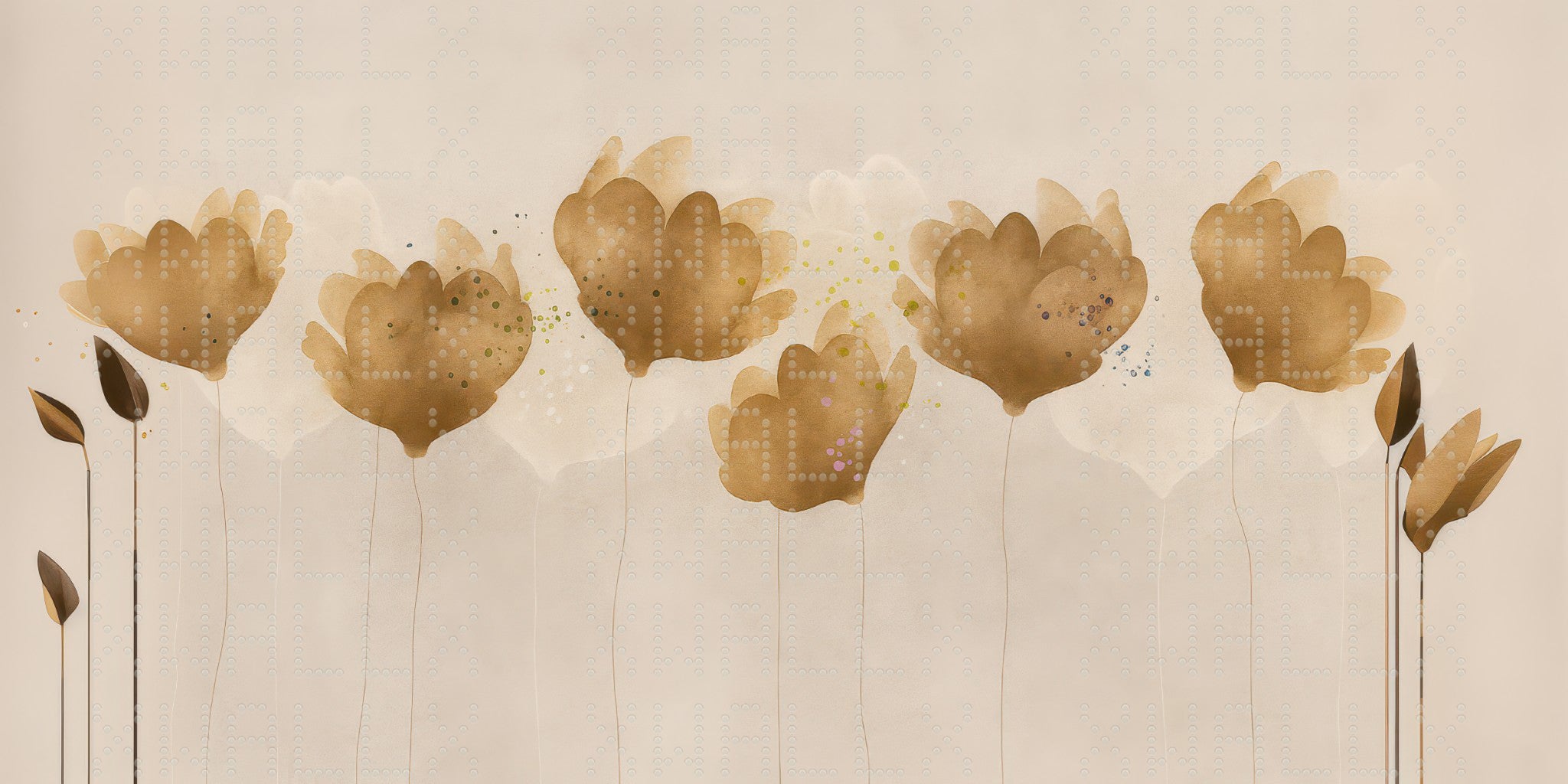 Golden Blossom Garden Wallpaper