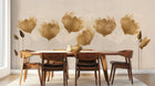 Contemporary yellow Gold wallpaper for Dining Room