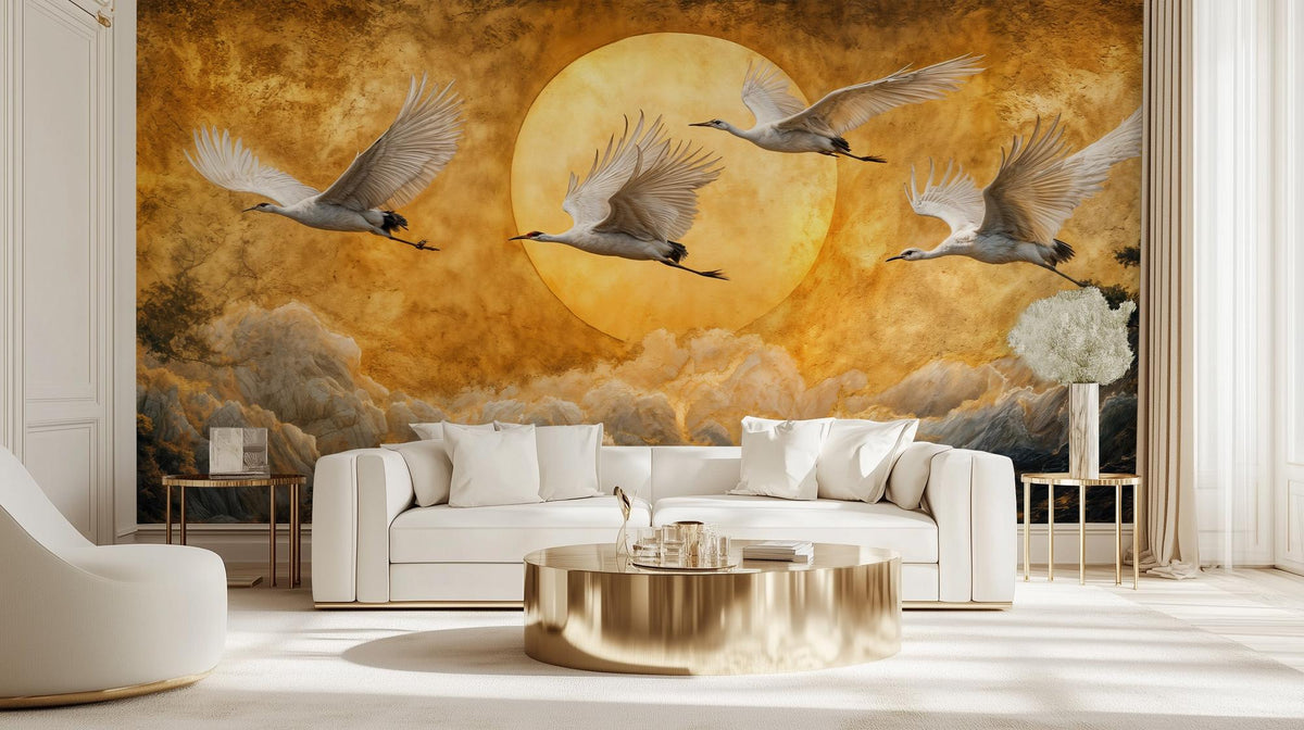 Contemporary Gold wallpaper for Living Room
