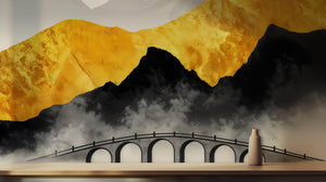 Contemporary Gold wallpaper for Living Room