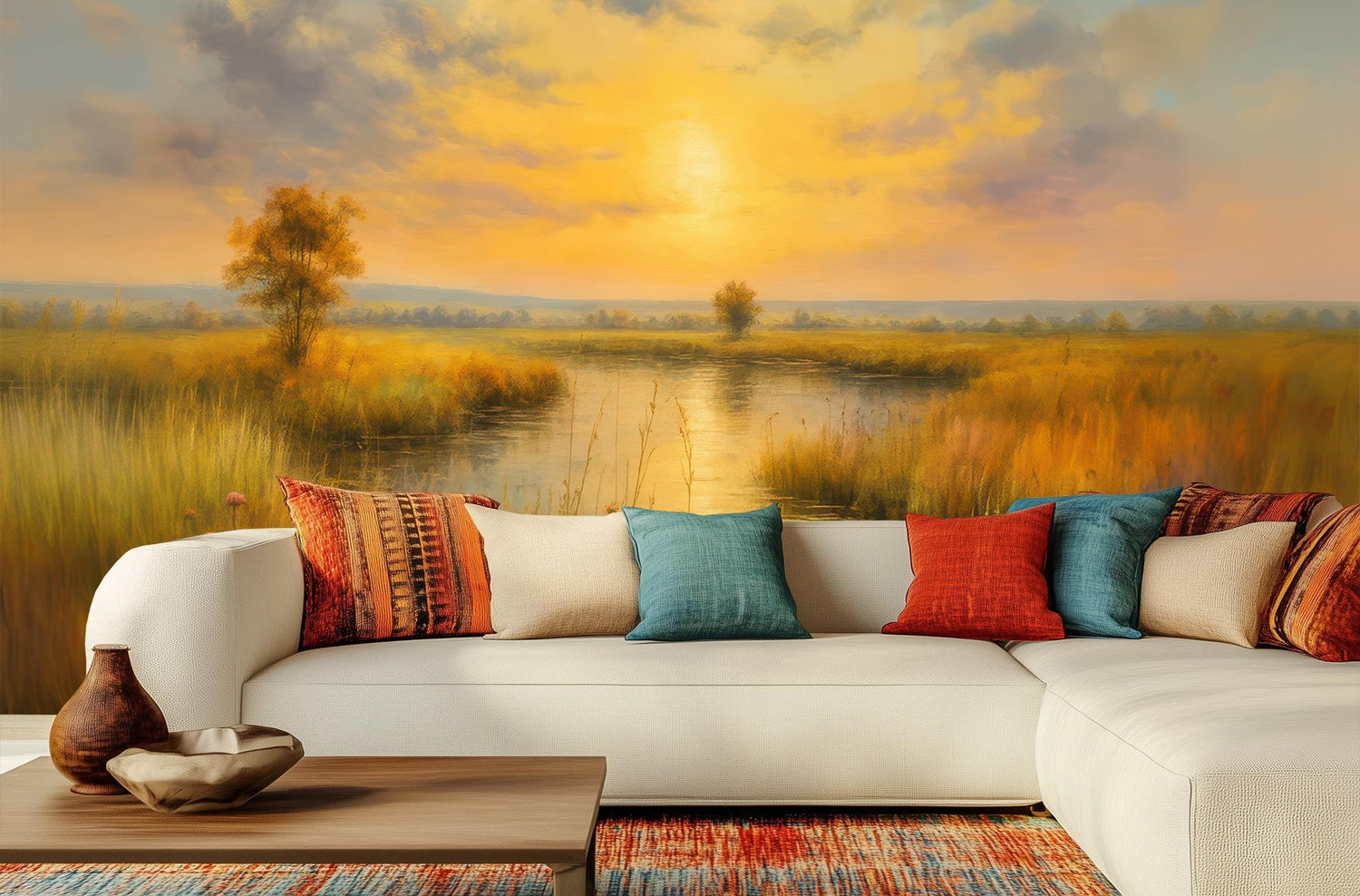 Contemporary Gold wallpaper for Living Room