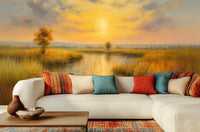 Contemporary Gold wallpaper for Living Room