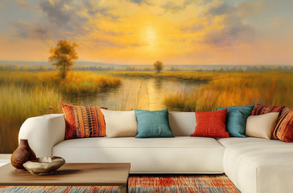 Contemporary Gold wallpaper for Living Room