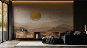 Contemporary Gold wallpaper for Living Room