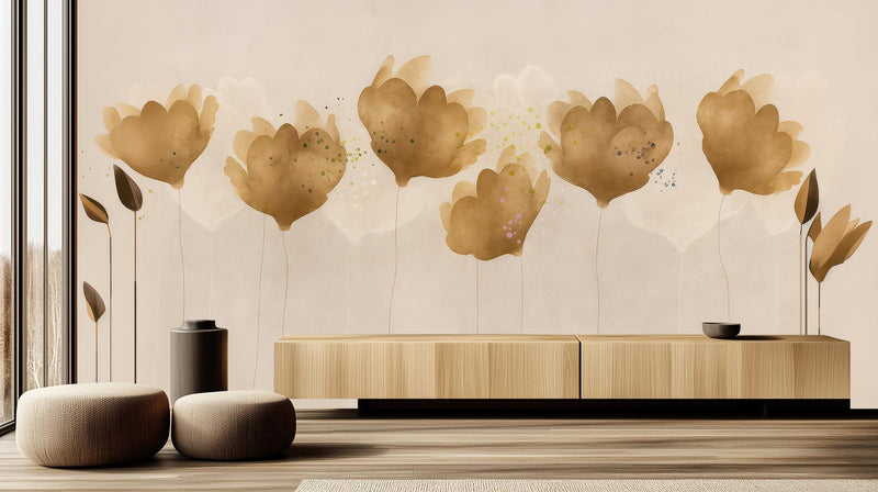 Contemporary Gold wallpaper for Living Room
