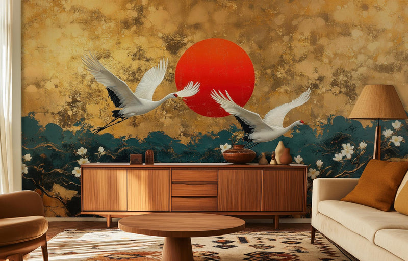 Contemporary Gold wallpaper for Living Room