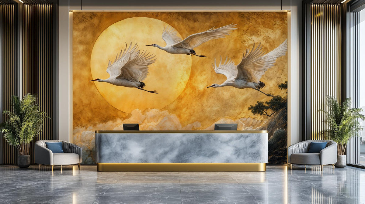Contemporary Gold wallpaper for Living Room