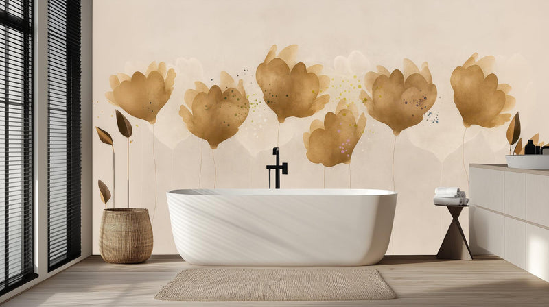 Modern Gold wallpaper for Bathroom