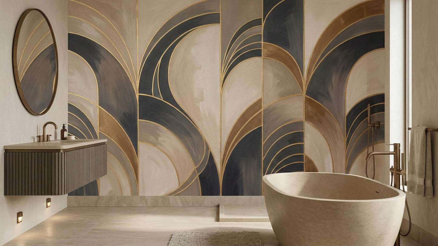 Modern Gold wallpaper for Bathroom