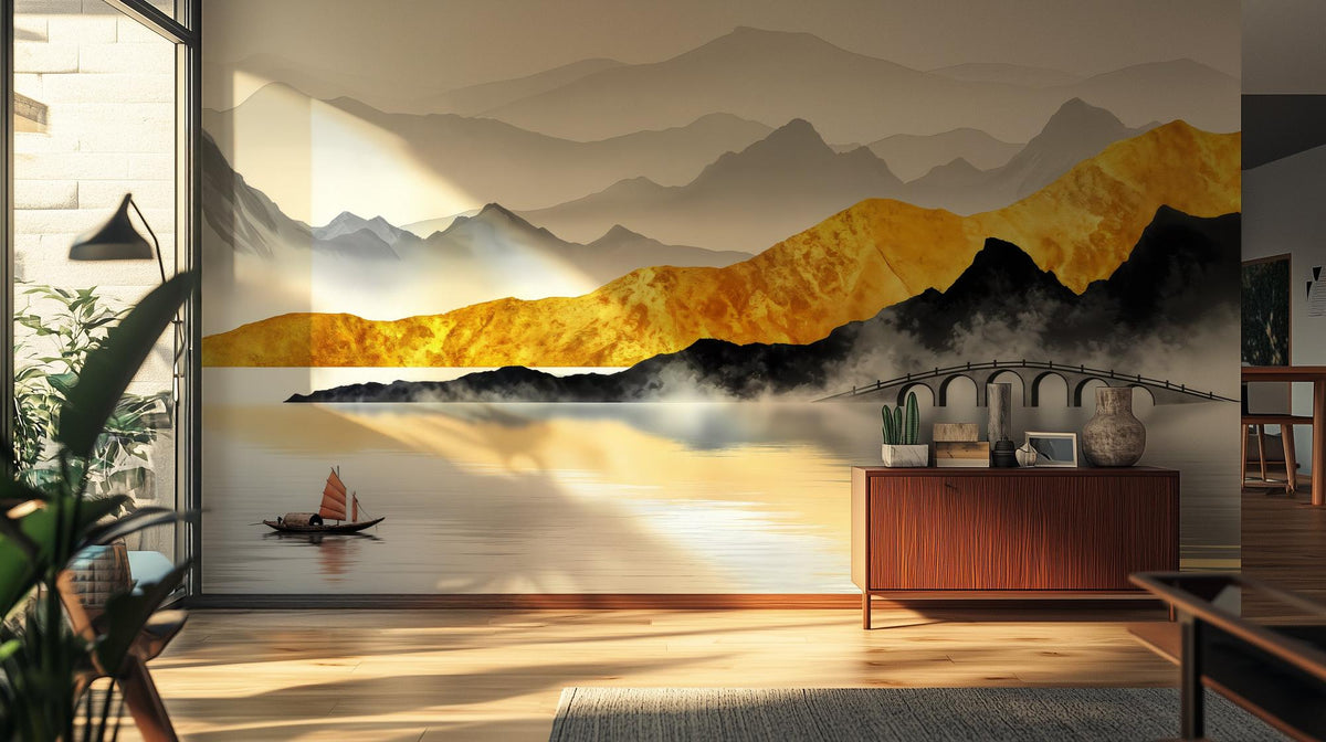 Modern Gold wallpaper for Living Room