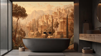 Traditional Gold wallpaper for Bathroom