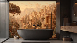 Traditional Gold wallpaper for Bathroom