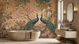 Traditional Gold wallpaper for Bathroom