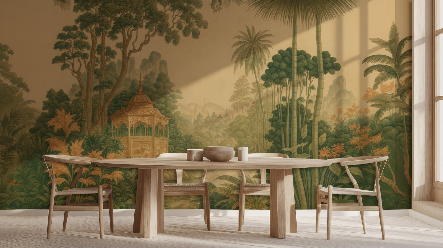 Traditional Gold wallpaper for Dining Room